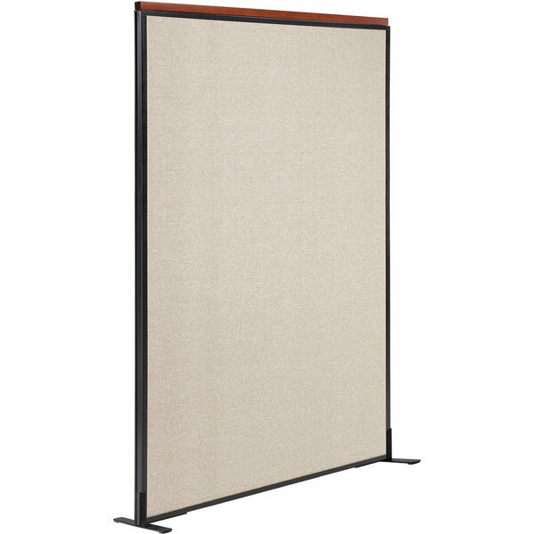 Interion By Global Industrial Interion Deluxe Freestanding Office Partition Panel, 48-1/4inW x 73-1/2inH, Tan 694846FTN